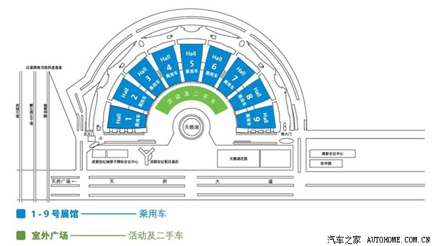 『2014成都车展场馆平面图』同时,成都车展期间还将上演suv炫动体验,